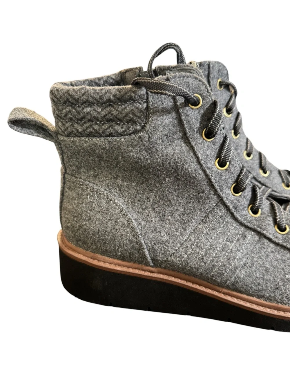 Dr. Scholl's Little Wild Gray Wool-Blend Lace-Up Ankle Boots, Women's 10M